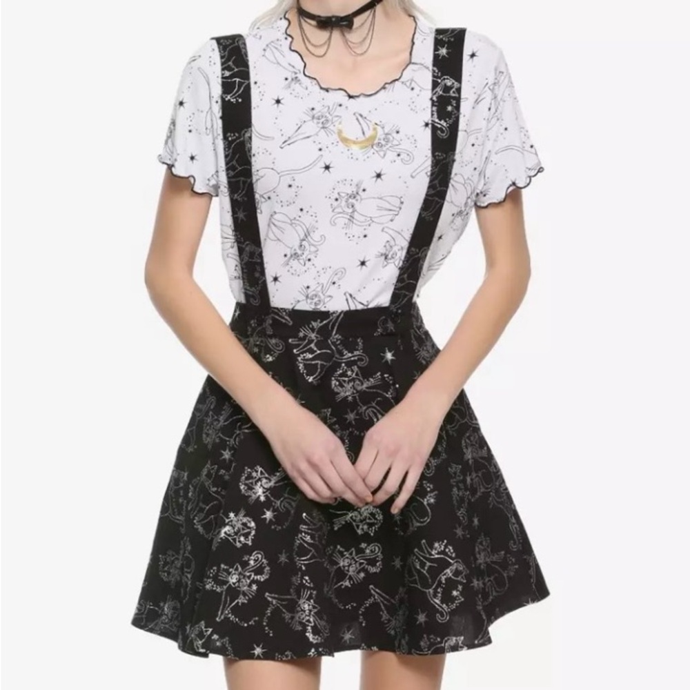 Sailor Moon Glitter Luna Suspender Skirt Hot Topic Size S